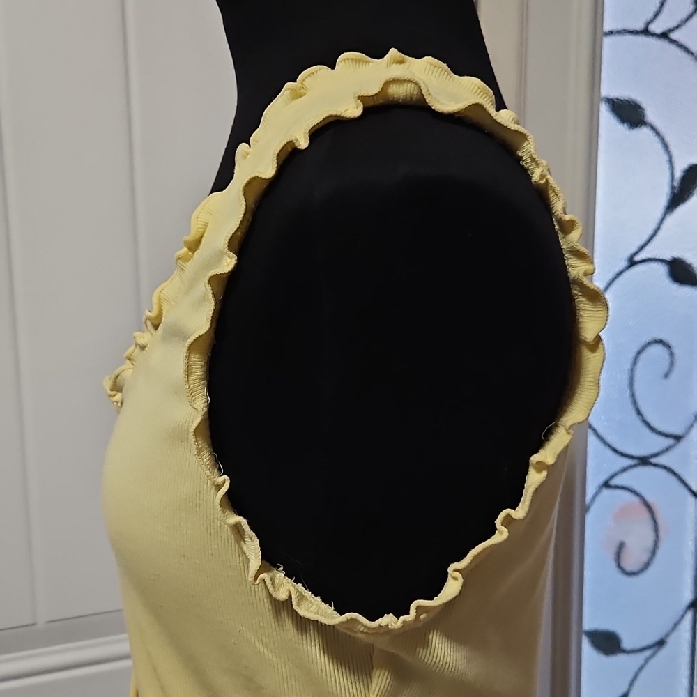 Wilfred Sloane Ruffled Tank Top In Yellow L - Picture 3 of 16